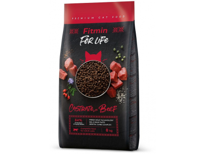 Fitmin For Life Cat Castrate Beef 8 kg z kategorie Chovatelské potřeby a krmiva pro kočky > Krmivo a pamlsky pro kočky > Granule pro kočky