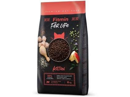 Fitmin For Life Cat Kitten 8 kg z kategorie Chovatelské potřeby a krmiva pro kočky > Krmivo a pamlsky pro kočky > Granule pro kočky