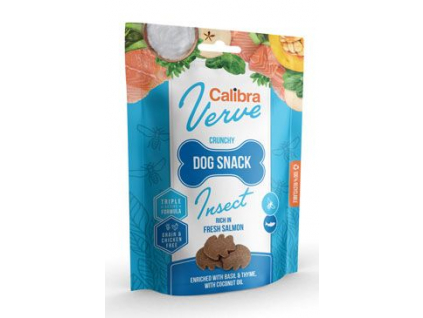 Calibra Dog Verve Crunchy Snack Insect&Salmon 150g z kategorie Chovatelské potřeby a krmiva pro psy > Pamlsky pro psy > Piškoty, sušenky pro psy