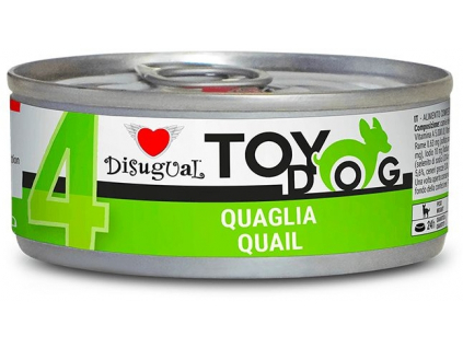 Disugual TOYDOG 4 Single Protein konzerva křepelka 85g z kategorie Chovatelské potřeby a krmiva pro psy > Krmiva pro psy > Konzervy pro psy