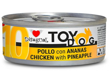 Disugual TOYDOG 10 Single Protein konzerva kuře s ananasem 85g z kategorie Chovatelské potřeby a krmiva pro psy > Krmiva pro psy > Konzervy pro psy