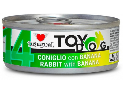 Disugual TOYDOG 14 Single Protein konzerva králík s banánem 85g z kategorie Chovatelské potřeby a krmiva pro psy > Krmiva pro psy > Konzervy pro psy