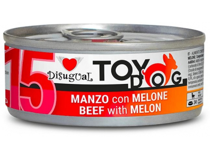 Disugual TOYDOG 15 Single Protein konzerva hovězí s melounem 85g z kategorie Chovatelské potřeby a krmiva pro psy > Krmiva pro psy > Konzervy pro psy