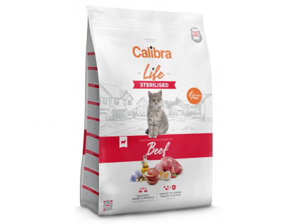 Calibra Cat Life Sterilised Beef 6kg z kategorie Chovatelské potřeby a krmiva pro kočky > Krmivo a pamlsky pro kočky > Granule pro kočky