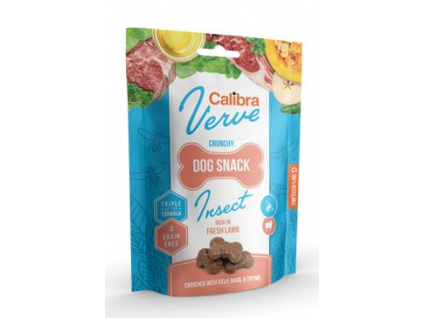 Calibra Dog Verve Crunchy Snack Insect&Fresh Lamb 150g z kategorie Chovatelské potřeby a krmiva pro psy > Pamlsky pro psy > Piškoty, sušenky pro psy