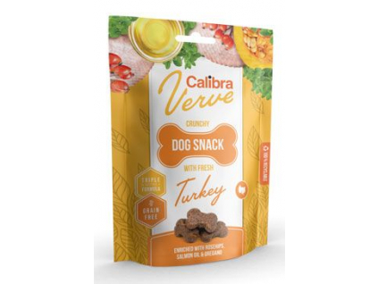 Calibra Dog Verve Crunchy Snack Fresh Turkey 150g z kategorie Chovatelské potřeby a krmiva pro psy > Pamlsky pro psy > Piškoty, sušenky pro psy