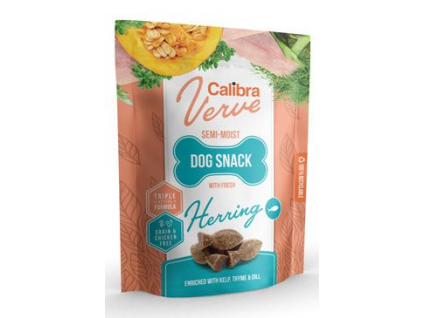 Calibra Dog Verve Semi-Moist Snack Fresh Herring 150g z kategorie Chovatelské potřeby a krmiva pro psy > Pamlsky pro psy > Poloměkké pamlsky pro psy