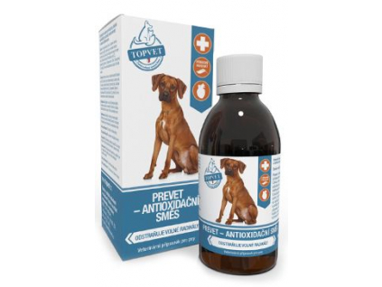Prevet - antioxidační směs pro psy TOPVET 200ml z kategorie Chovatelské potřeby a krmiva pro psy > Vitamíny a léčiva pro psy > Vitaminy a minerály pro psy