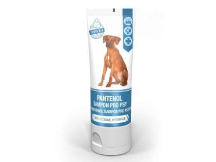 Pantenol šampon pro psy TOPVET 200ml z kategorie Chovatelské potřeby a krmiva pro psy > Hygiena a kosmetika psa > Šampóny a spreje pro psy