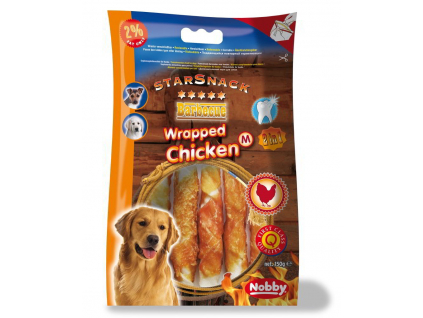 Nobby StarSnack Barbecue Wrapped Chicken Medium 13cm 150g z kategorie Chovatelské potřeby a krmiva pro psy > Pamlsky pro psy > Žvýkací pamlsky pro psy