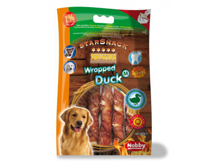 Nobby StarSnack Barbecue Wrapped Duck Medium tyčinky 13cm 140g z kategorie Chovatelské potřeby a krmiva pro psy > Pamlsky pro psy > Žvýkací pamlsky pro psy