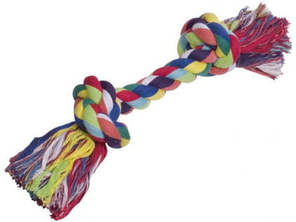 Nobby barevné lano 2x uzel bavlna 270g z kategorie Chovatelské potřeby a krmiva pro psy > Hračky pro psy > Lanové hračky pro psy
