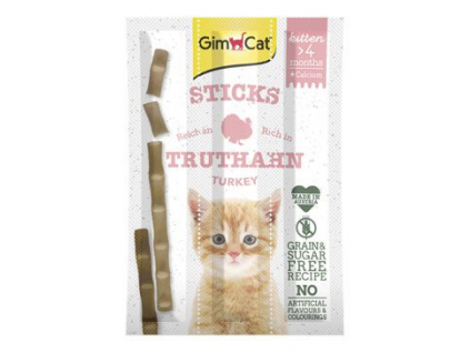 Gimcat Sticks Kitten krocan+calcium 3ks z kategorie Chovatelské potřeby a krmiva pro kočky > Krmivo a pamlsky pro kočky > Pamlsky pro kočky