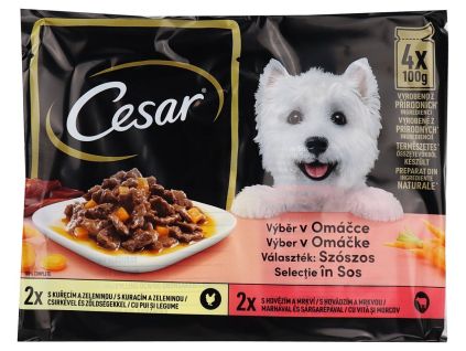 Cesar Selection kapsička ve šťávě 4x100g