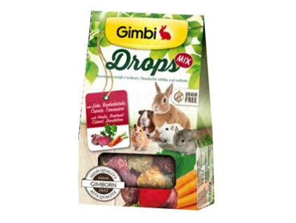 Gimbi Drops Grain Free pro hlodavce mix 50g z kategorie Chovatelské potřeby a krmiva pro hlodavce a malá zvířata > Krmiva pro hlodavce a malá zvířata