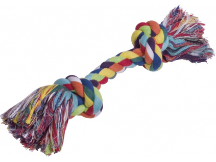 Nobby barevné lano 2x uzel bavlna 390g z kategorie Chovatelské potřeby a krmiva pro psy > Hračky pro psy > Lanové hračky pro psy