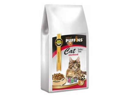Puffins Cat Sterilised Turkey&Tuna 2kg z kategorie Chovatelské potřeby a krmiva pro kočky > Krmivo a pamlsky pro kočky > Granule pro kočky
