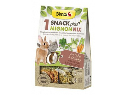Gimbi Snack Plus Mingon mix 1 50g z kategorie Chovatelské potřeby a krmiva pro hlodavce a malá zvířata > Pamlsky pro hlodavce