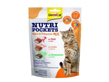 Gimcat Nutri Pockets Malt & Vitamin Mix 150 g z kategorie Chovatelské potřeby a krmiva pro kočky > Vitamíny a léčiva pro kočky > Vitamíny a minerály pro kočky