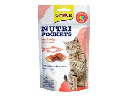 Gimcat Nutri Pockets s lososem 60 g z kategorie Chovatelské potřeby a krmiva pro kočky > Krmivo a pamlsky pro kočky > Pamlsky pro kočky