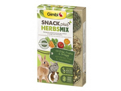 Gimbi Snack Plus bylinky MIX 50g z kategorie Chovatelské potřeby a krmiva pro hlodavce a malá zvířata > Pamlsky pro hlodavce