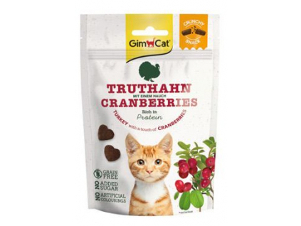 Gimcat Crunchy Snacks Krocan s brusinkami 50g z kategorie Chovatelské potřeby a krmiva pro kočky > Krmivo a pamlsky pro kočky > Veterinární diety pro kočky