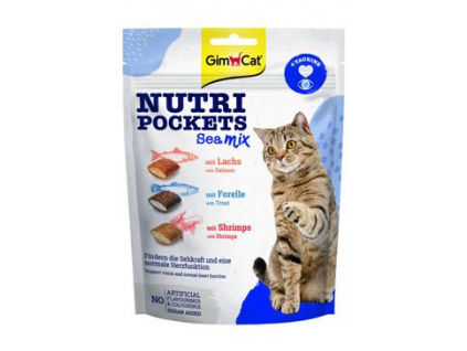 Gimcat Nutri Pockets Seamix 150 g z kategorie Chovatelské potřeby a krmiva pro kočky > Krmivo a pamlsky pro kočky > Pamlsky pro kočky