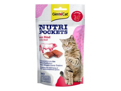 Gimcat Nutri Pockets s hovězím 60 g z kategorie Chovatelské potřeby a krmiva pro kočky > Krmivo a pamlsky pro kočky > Pamlsky pro kočky