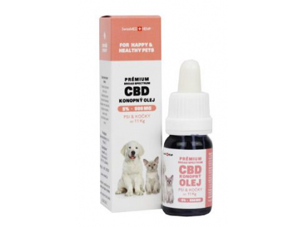 CBD olej pro malé psy a kočky 5%, 10ml z kategorie Chovatelské potřeby a krmiva pro psy > Vitamíny a léčiva pro psy > Konopné a CBD produkty pro psy
