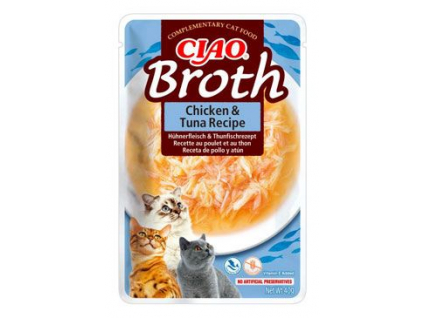 Churu Cat CIAO Broth Chicken&Tuna Recipe 40g z kategorie Chovatelské potřeby a krmiva pro kočky > Krmivo a pamlsky pro kočky > Pamlsky pro kočky