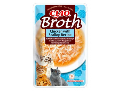Churu Cat CIAO Broth Chicken with Scallop Recipe 40g z kategorie Chovatelské potřeby a krmiva pro kočky > Krmivo a pamlsky pro kočky > Pamlsky pro kočky