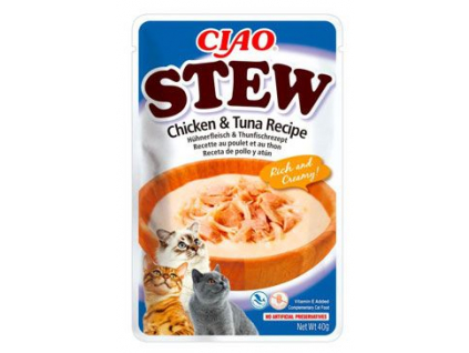 Churu Cat CIAO Stew Chicken&Tuna Recipe 40g z kategorie Chovatelské potřeby a krmiva pro kočky > Krmivo a pamlsky pro kočky > Pamlsky pro kočky