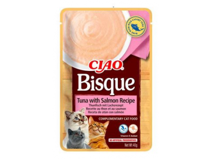Churu Cat CIAO Bisque Tuna with salmon Recipe 40g z kategorie Chovatelské potřeby a krmiva pro kočky > Krmivo a pamlsky pro kočky > Pamlsky pro kočky