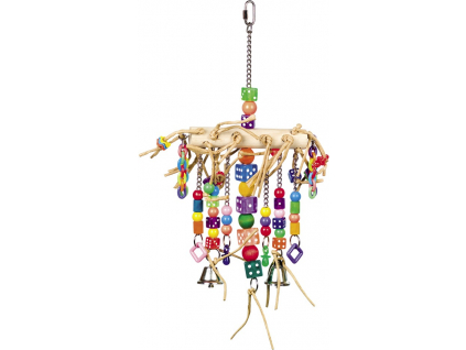 Nobby aktivní hračka pro papoušky se zvonečky 41 x 22 cm z kategorie Chovatelské potřeby pro ptáky a papoušky > Hračky pro papoušky > Závěsné hračky pro papoušky