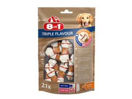 Pochoutka 8in1 Triple Flavour XS (21ks) z kategorie Chovatelské potřeby a krmiva pro psy > Pamlsky pro psy > Žvýkací pamlsky pro psy