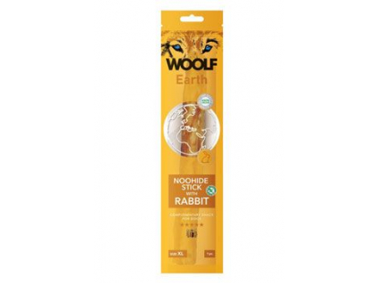Woolf pochoutka Earth NOOHIDE XL Stick with Rabbit 85g z kategorie Chovatelské potřeby a krmiva pro psy > Pamlsky pro psy > Pamlsky z přírodní želatiny pro psy