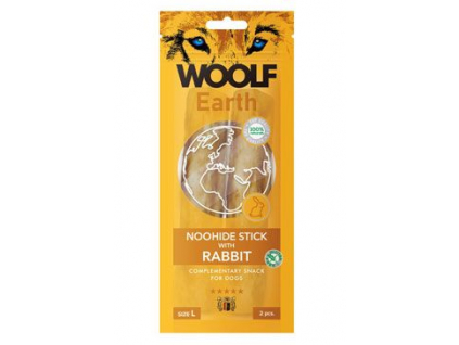 Woolf pochoutka Earth NOOHIDE L Sticks with Rabbit 85g z kategorie Chovatelské potřeby a krmiva pro psy > Pamlsky pro psy > Pamlsky z přírodní želatiny pro psy