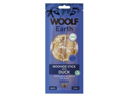 Woolf pochoutka Earth NOOHIDE L Sticks with Duck 85g z kategorie Chovatelské potřeby a krmiva pro psy > Pamlsky pro psy > Pamlsky z přírodní želatiny pro psy