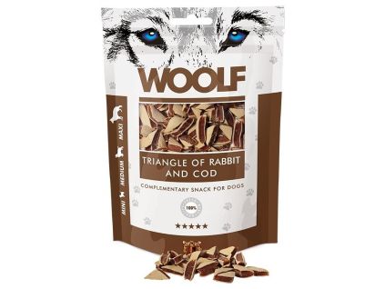 WOOLF pochoutka rabbit and Cod Triangle 100g