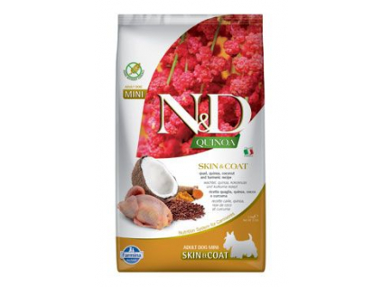 N&D Quinoa DOG Skin & Coat Quail & Coconut Mini 2,5kg z kategorie Chovatelské potřeby a krmiva pro psy > Krmiva pro psy > Granule pro psy