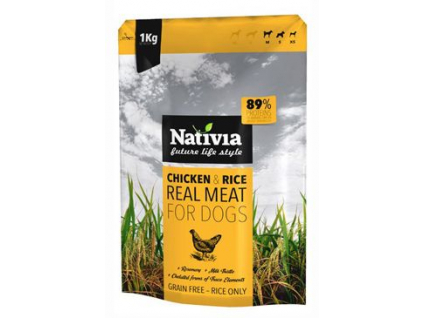 Nativia Real Meat Chicken&Rice 1kg z kategorie Chovatelské potřeby a krmiva pro psy > Krmiva pro psy > Granule pro psy