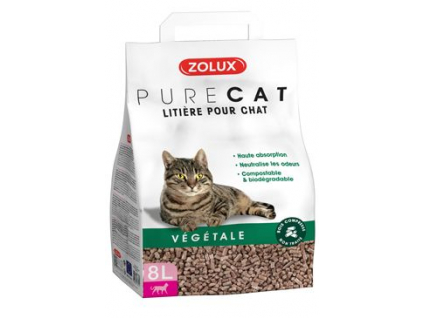 Podestýlka PURECAT natural absorb. rostlinná 8l Zolux z kategorie Chovatelské potřeby a krmiva pro kočky > Toalety, steliva pro kočky > Steliva kočkolity pro kočky