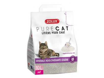 Podestýlka PURECAT mineral light clumping 10l Zolux z kategorie Chovatelské potřeby a krmiva pro kočky > Toalety, steliva pro kočky > Steliva kočkolity pro kočky