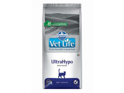 Vet Life Natural CAT Ultrahypo 2kg z kategorie Chovatelské potřeby a krmiva pro kočky > Krmivo a pamlsky pro kočky > Veterinární diety pro kočky