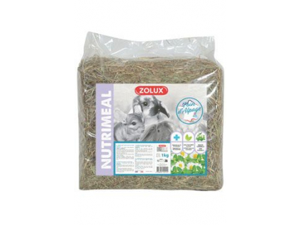 Seno NUTRIMEAL s mátou a heřmánkem 1kg Zolux z kategorie Chovatelské potřeby a krmiva pro hlodavce a malá zvířata > Seno pro hlodavce