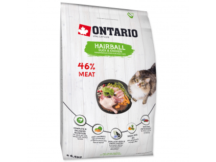 ONTARIO Cat Hairball 6,5 kg z kategorie Chovatelské potřeby a krmiva pro kočky > Krmivo a pamlsky pro kočky > Granule pro kočky