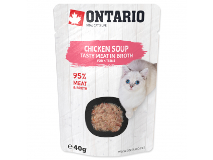 ONTARIO Kitten Soup Chicken, Carrot & Rice 40 g z kategorie Chovatelské potřeby a krmiva pro kočky > Krmivo a pamlsky pro kočky > Polévky a drinky pro kočky