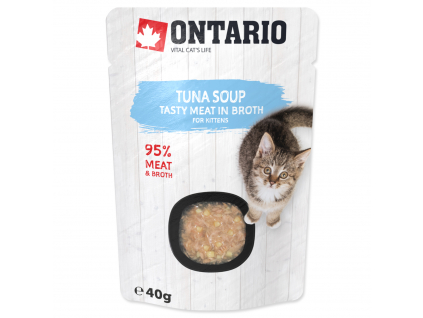 ONTARIO Kitten Soup Tuna, Rice & Vegetable 40 g z kategorie Chovatelské potřeby a krmiva pro kočky > Krmivo a pamlsky pro kočky > Polévky a drinky pro kočky