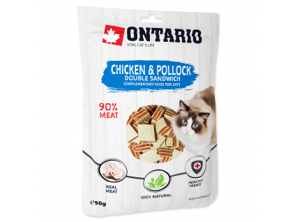 ONTARIO Chicken and Pollock Double Sandwich 50 g z kategorie Chovatelské potřeby a krmiva pro kočky > Krmivo a pamlsky pro kočky > Pamlsky pro kočky