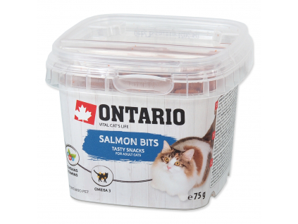 Snack ONTARIO Cat Salmon Bits 75 g z kategorie Chovatelské potřeby a krmiva pro kočky > Krmivo a pamlsky pro kočky > Pamlsky pro kočky